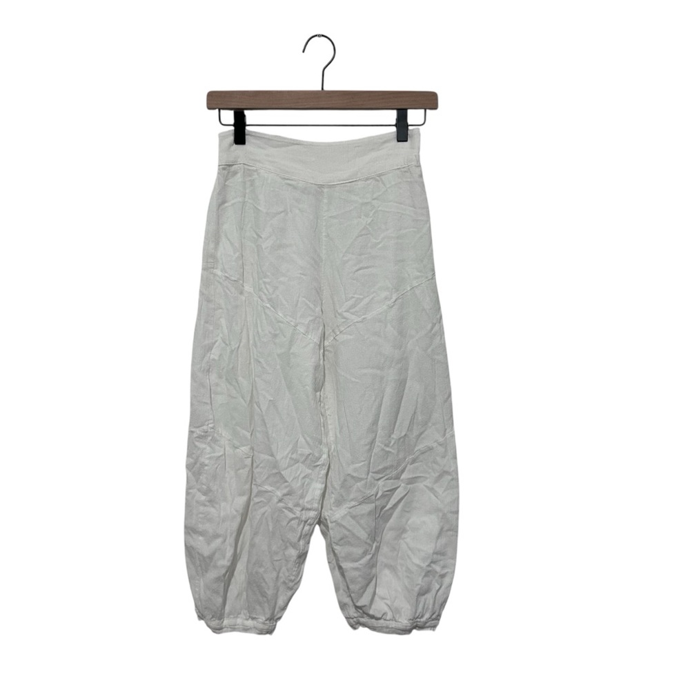 Anthropologie Cotton Harem Pants Cropped White Size XS Beachy Balloon Coastal